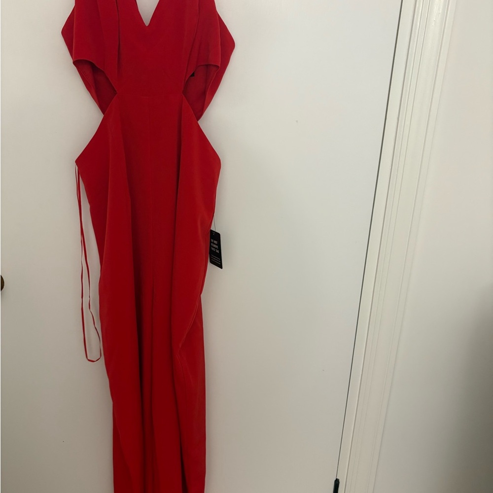 Express bold red jumpsuit